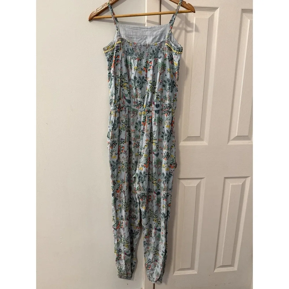 Johnnie B Girls Jumpsuit Sz 13-14 Years Aviary Peacock Scene Spring Floral